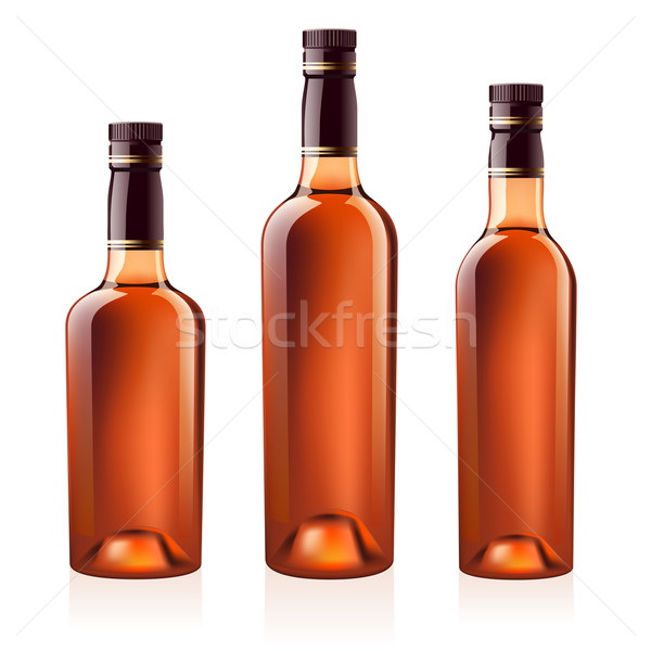 Imagine de stoc: Sticle · coniac · brandy · realist · vector · izolat