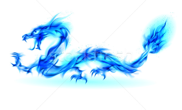 Blu fuoco Dragon abstract illustrazione bianco Foto d'archivio © dvarg