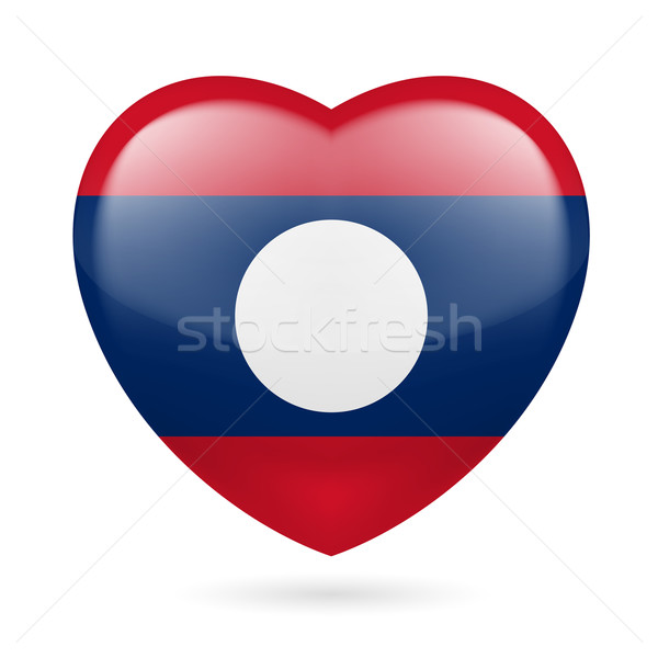 Coração ícone Laos amor bandeira projeto Foto stock © dvarg