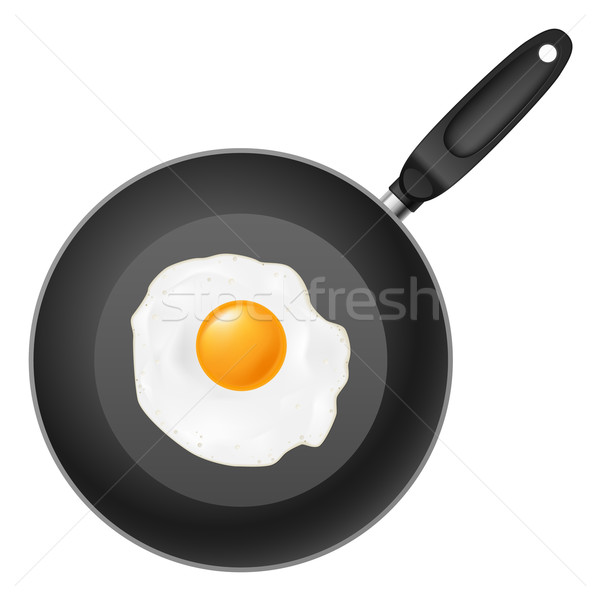 Patelnia jaj ilustracja biały wiosną żywności Zdjęcia stock © dvarg