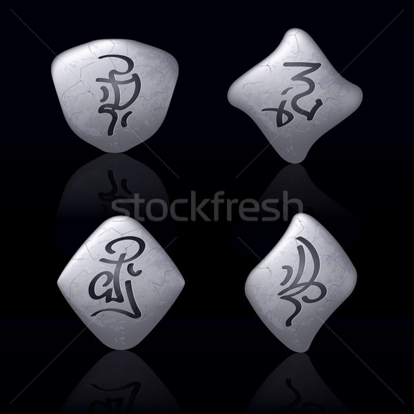 Kövek varázslatos szett szám négy fekete Stock fotó © dvarg
