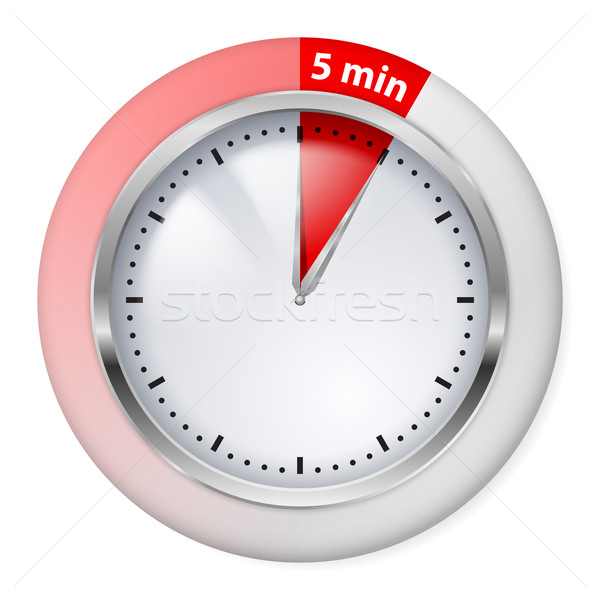 Timer Symbol rot fünf Minuten Illustration Stock foto © dvarg