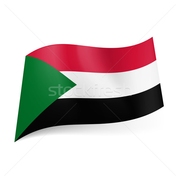 Bandiera Sudan rosso bianco nero orizzontale Foto d'archivio © dvarg