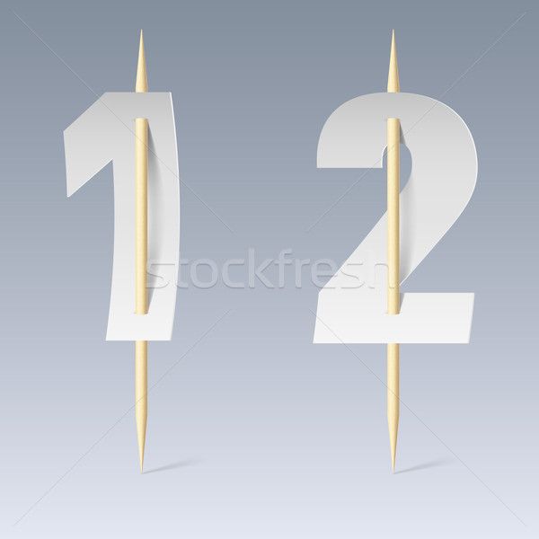 Paper font on toothpicks Stock photo © dvarg