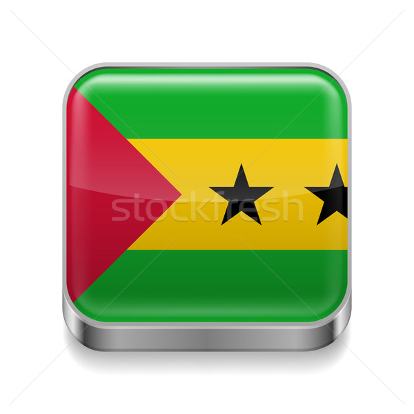 Stock photo: Metal  icon of Sao Tome and Principe