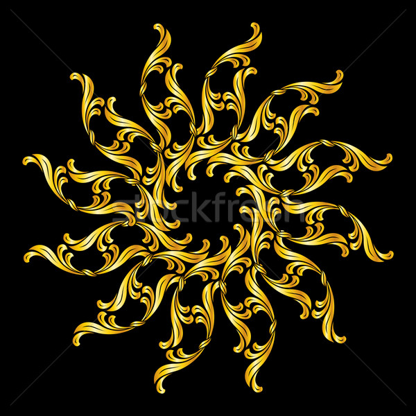 Floral patrón ilustración dorado negro resumen Foto stock © dvarg