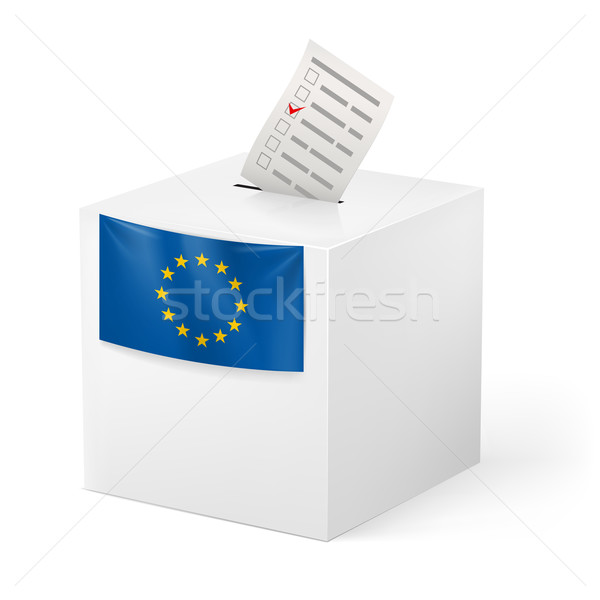 Ballot box with voicing paper. European Union. Stock photo © dvarg