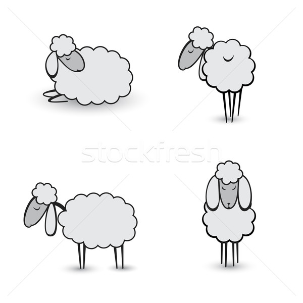 Three abstract gray sheep Stock photo © dvarg