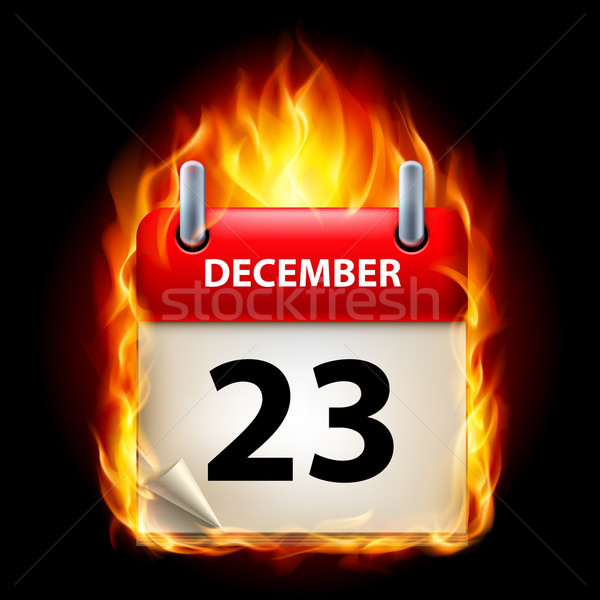 Brennen Kalender Dezember Symbol schwarz Papier Stock foto © dvarg