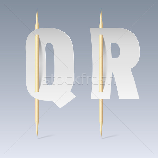 Paper font on toothpicks Stock photo © dvarg