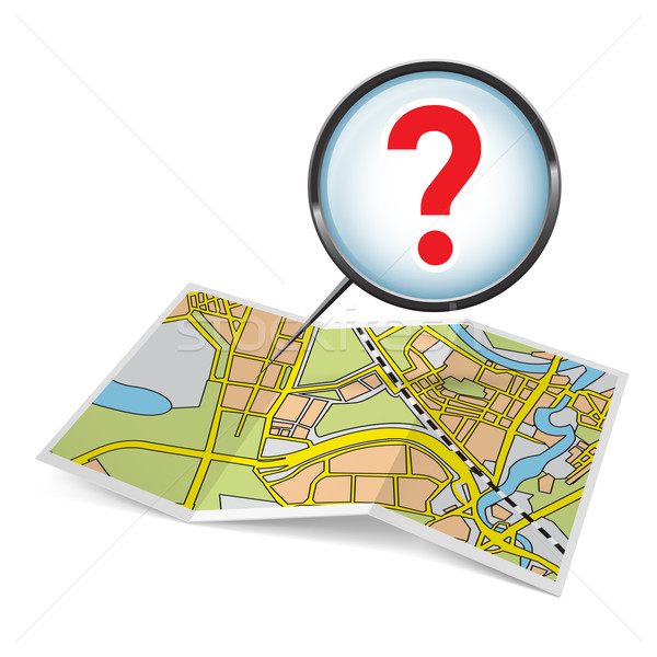 Mappa libretto punto di domanda città bianco strada Foto d'archivio © dvarg