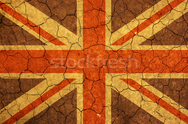 Abstrakten Vereinigtes Königreich Flagge trocken Erde Oberfläche Stock foto © dzejmsdin