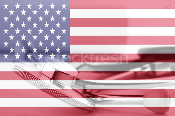 Amerikan tıp bayrak Amerika Birleşik Devletleri arka plan yardım Stok fotoğraf © dzejmsdin