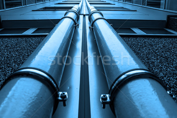 Oleju gazu niebieski technologii przemysłu fabryki Zdjęcia stock © dzejmsdin