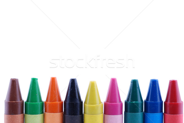 Ceruza zsírkréták színes fehér zöld piros Stock fotó © dzejmsdin
