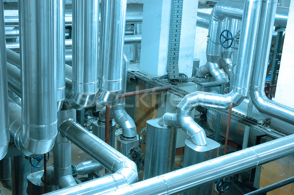 Oleju gazu przemysłowych niebieski przemysłu fabryki Zdjęcia stock © dzejmsdin