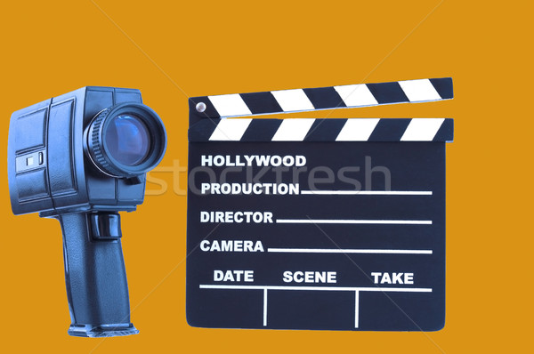 Camera oranje business papier werk film Stockfoto © dzejmsdin