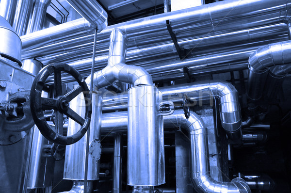 Yağ gaz endüstriyel mavi teknoloji fabrika Stok fotoğraf © dzejmsdin