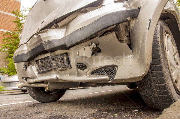 Auto ongeval Maakt een reservekopie kant einde voertuig Stockfoto © dzejmsdin