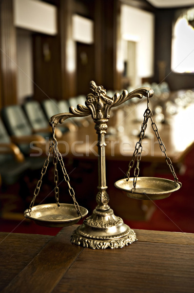 Decorative Scales of Justice in the Courtroom Stock photo © dzejmsdin