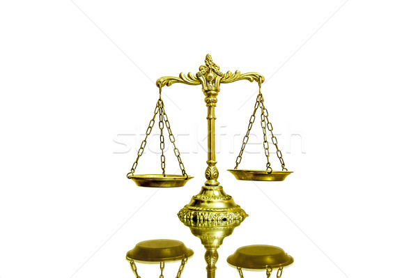 [[stock_photo]]: échelles · justice · décoratif · blanche · réflexion · fond
