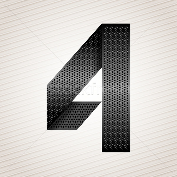 Number metal ribbon - 4 - four Stock photo © Ecelop