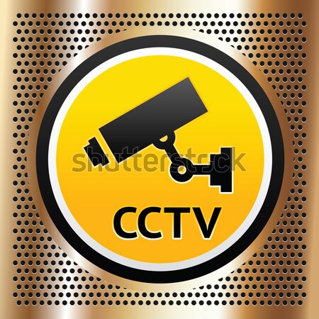 Video Überwachung Symbol gelb Kreis abstrakten Stock foto © Ecelop