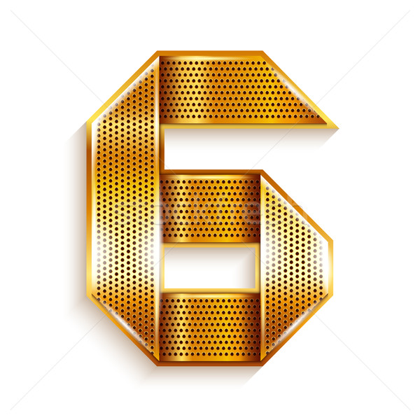 Number metal gold ribbon - 6 - six Stock photo © Ecelop