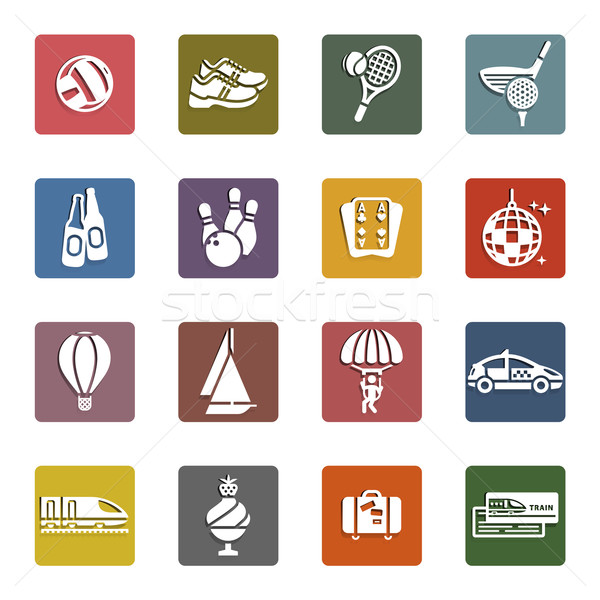 Recreation, Vacation & Travel, icons set Stock photo © Ecelop