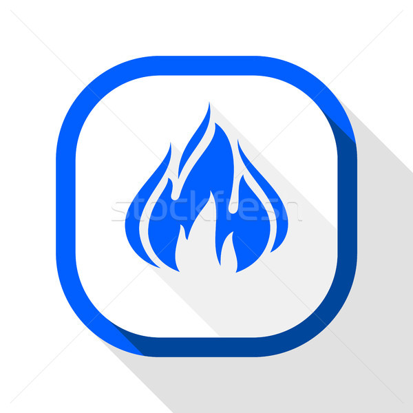 Fire icon, square button Stock photo © Ecelop