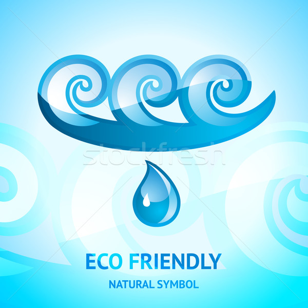 Apă natural simbol emblema logo design vector Imagine de stoc © Ecelop