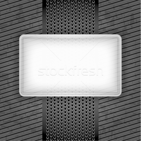 Stock photo: Metallic grunge template, perforated iron sheet
