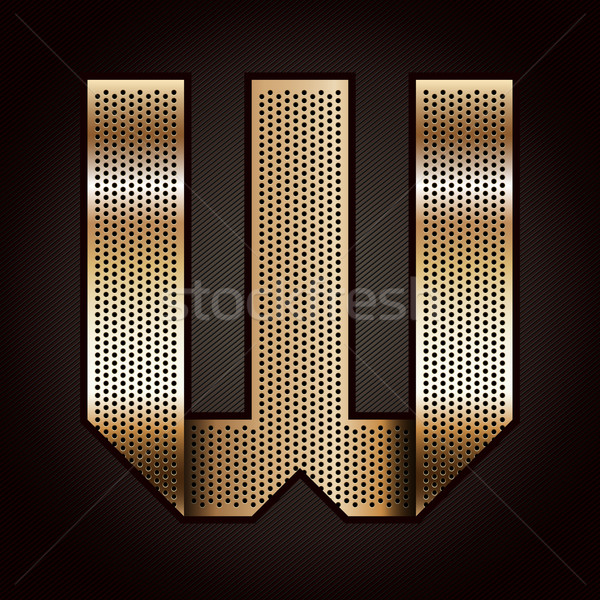 Letter metal gold ribbon - W Stock photo © Ecelop