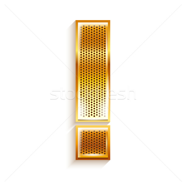 [[stock_photo]]: Lettre · métal · or · ruban · point · d'exclamation · police