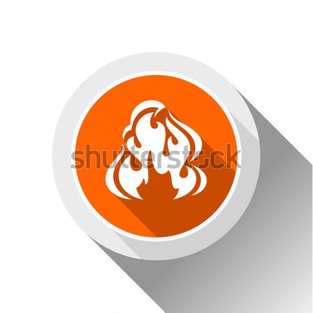 Fire icon, square button Stock photo © Ecelop