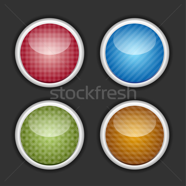 Boutons orange signe vert groupe [[stock_photo]] © Ecelop