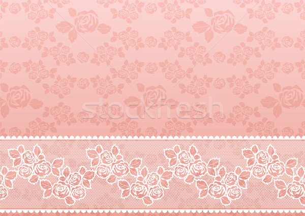Dentelle rose floral carte de vœux vecteur fleur Photo stock © Ecelop