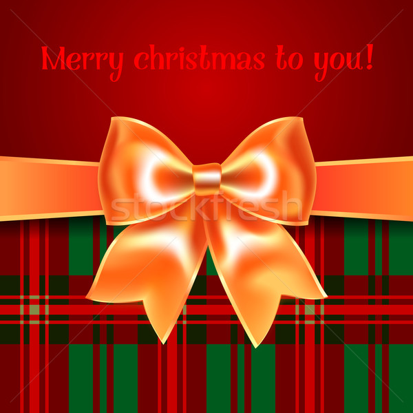 Merry Christmas background with yellow ribbon bow, 10eps Stock photo © Ecelop