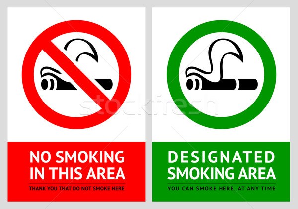 No smoking and Smoking area labels - Set 5 Stock photo © Ecelop