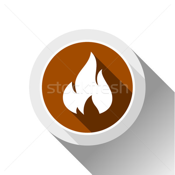 Feu flammes bouton ombre cercle forme [[stock_photo]] © Ecelop