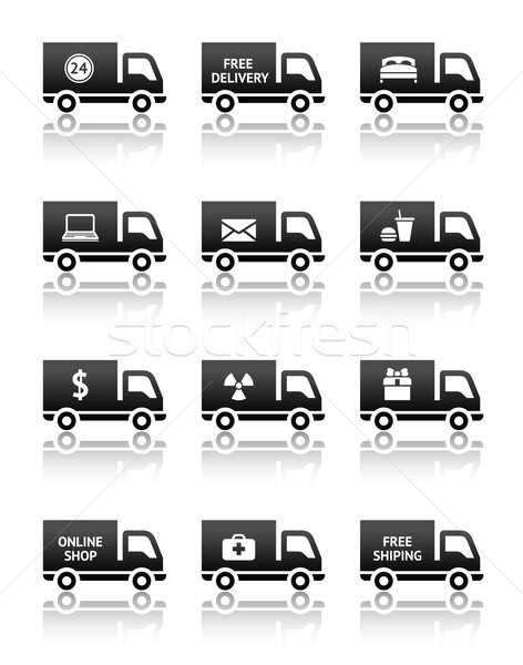 Camion icônes route vitesse Photo stock © Ecelop