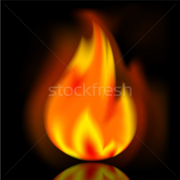 Foto stock: Fuego · brillante · llama · negro · naturaleza · humo