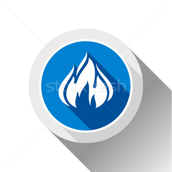 Feu flammes bouton ombre cercle forme [[stock_photo]] © Ecelop