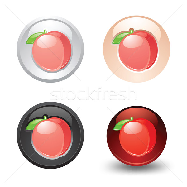 Peach button, set, web 2.0 icons Stock photo © Ecelop