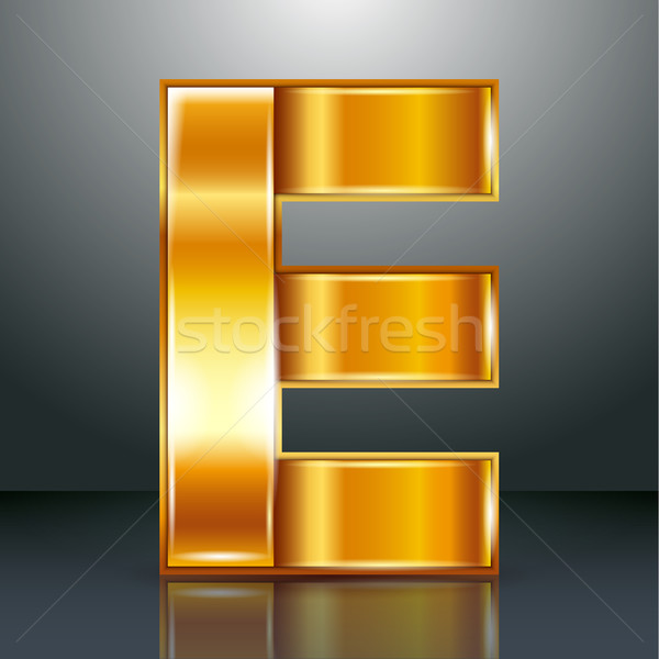Letter metal gold ribbon - E Stock photo © Ecelop
