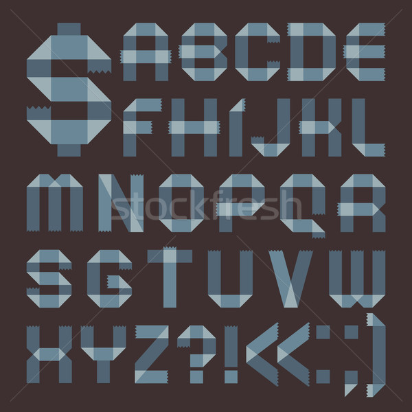 Font from bluish scotch tape -  Roman alphabet Stock photo © Ecelop