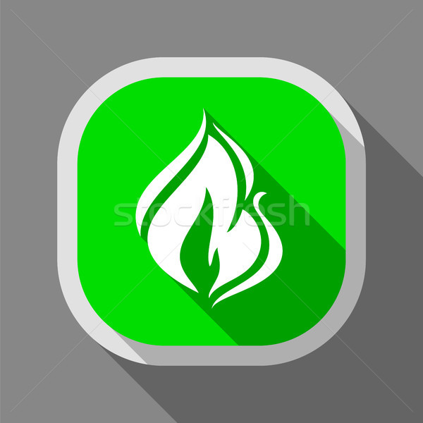 Fire icon, square button Stock photo © Ecelop