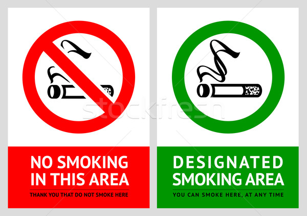 No smoking and Smoking area labels - Set 3 Stock photo © Ecelop