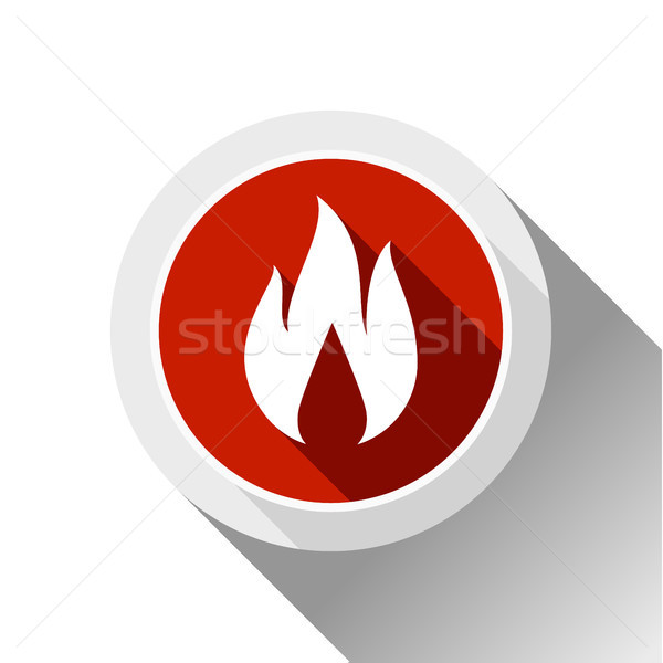 Fuego llamas botón sombra círculo forma Foto stock © Ecelop