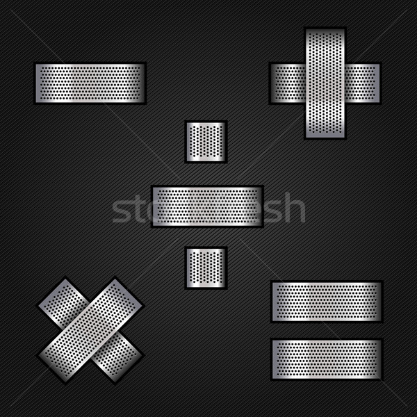 Schreiben Metall chrom Band mathematische Zeichen Stock foto © Ecelop